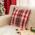 thumbnail image 6 of Plaid Christmas Throw Pillow Covers 18x18 Inch Red and White Decorative Pillow Covers Set of 2 Accent Pillow Cases for Holiday Home Decor Cushion Covers Woven Fabric with Gold Thread, 6 of 6