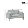 thumbnail image 3 of Modern Loveseat Sofa,56" Linen Fabric Upholstered Couch Furniture for Small Spaces,Living Room,Apartment,Gray, 3 of 8