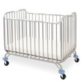 thumbnail image 1 of Slatted Metal Crib with Folding Mechanism and Casters, Large, Silver, 1 of 1