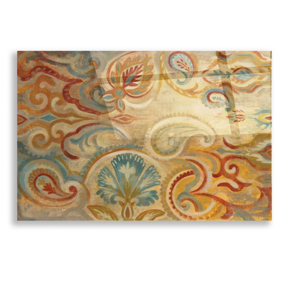 Epic Art 'Antique Paisley' by Silvia Vassileva, Acrylic Glass Wall Art, 16"x12"
