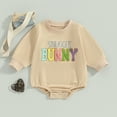 thumbnail image 2 of Bagilaanoe Newborn Baby Girl Boy Easter Romper Sweatshirt Long Sleeve Bodysuits Letter Print Pullover 3M 6M 12M 18M Infant Casual Tee Tops, 2 of 7