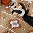 thumbnail image 5 of Feelyou Fashion Triangle Aztec Twin Bedding Sets 7-Piece, Boho Rustic Farmhouse Bedding Comforter Set, Southwetsern Theme Reversible Sheet Sets, Super Cozy Room Decor, 5 of 9