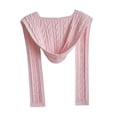 thumbnail image 4 of Bufanda cálida con capucha para mujer, pasamontañas de punto grueso, chal para el cuello para exteriores en invierno Rosa, 4 of 8