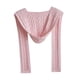 thumbnail image 4 of Bufanda de punto con capucha para mujer, pasamontañas de invierno, suave, para el cuello y las orejas, para exteriores Rosa, 4 of 8