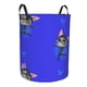 thumbnail image 2 of Cesto para ropa sucia SuperKitties, cesta de almacenamiento circular plegable impermeable con asa, cesta organizadora de juguetes para ropa sucia, decoración para dormitorio y baño, tamaño mediano, 2 of 8