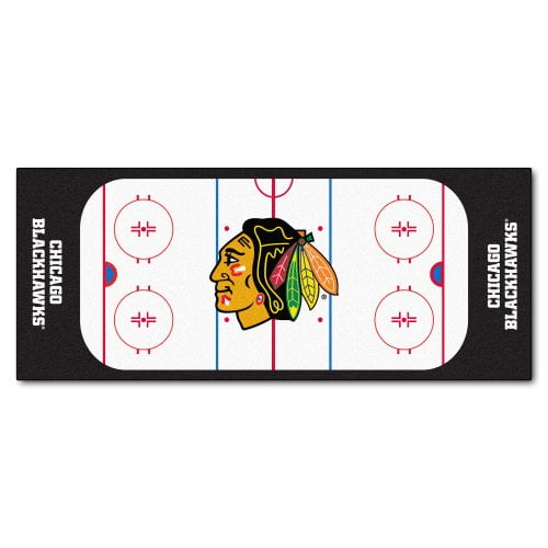 FANMATS 10374 NHL Chicago Blackhawks Nylon Face Football Field Runner , Team Color