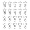thumbnail image 1 of Uxcell 20 Paquete Clip de Llave de Resorte de Metal, Cierre de Langosta en Forma de Estrella y Corazón, Plata, 1 of 6