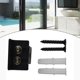 thumbnail image 4 of Barn Door Guide Swing Stop Black Carbon Steel Hardware Bottom Barn Door Guide Expansion Screws Barn Door Guides, 4 of 10