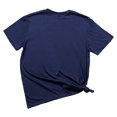 thumbnail image 4 of Hauts d'Été pour Femmes, Blouses Décontractées Élégantes 2024, T-Shirts à Manches Courtes Imprimés, Col Rond, Ample, Bleu, 4 of 5