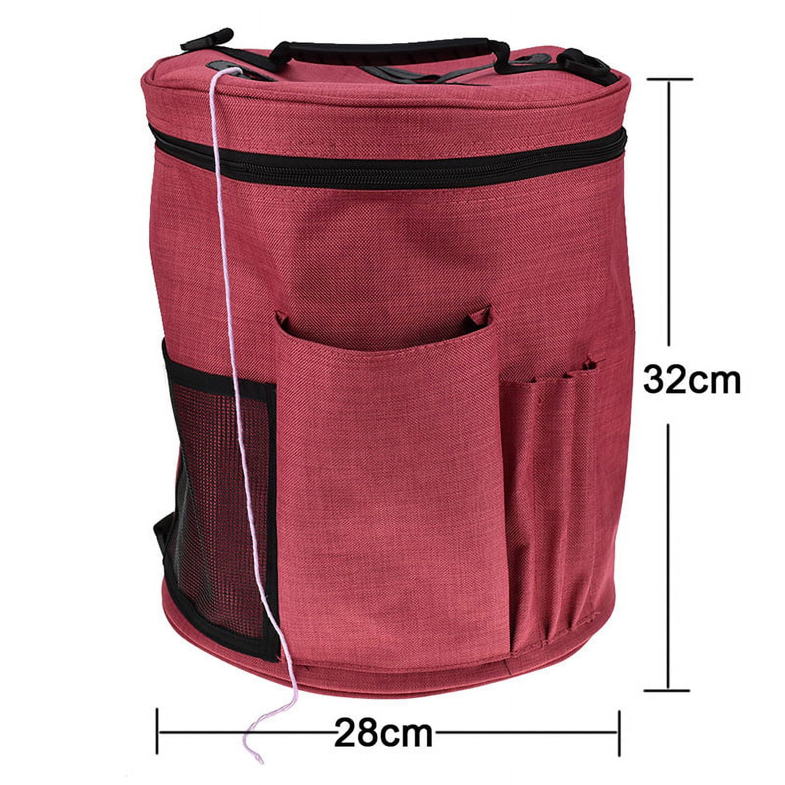 Knitting Bag, FZFLZDH Yarn Tote Storage Organizer Portable Individual Compartments & High Capacity for Carrying Unfinished Project Crochet Hooks Needles Accessories