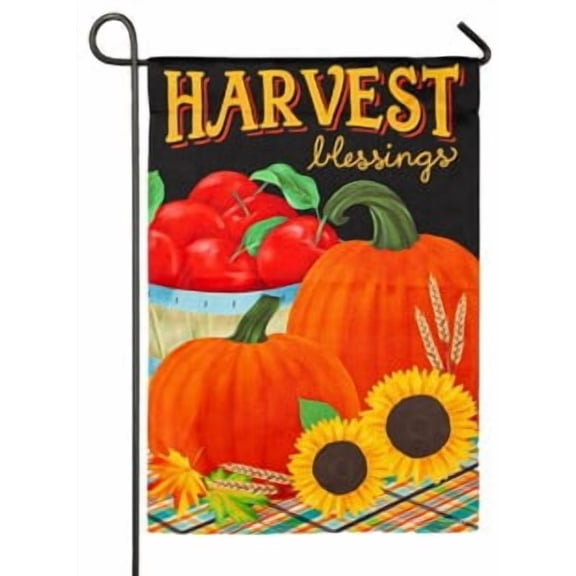Harvest Blessing Pumpkins Garden Suede Flag