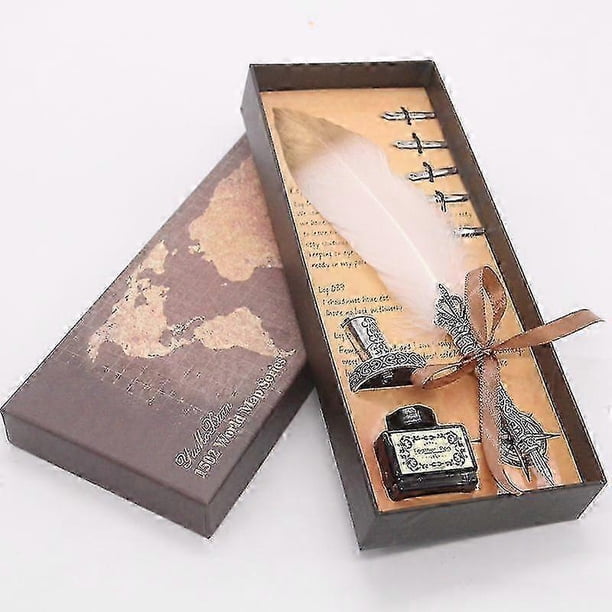 Estuche de regalo para pluma estilográfica de boda con tinta para escribir.