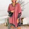 PEONAVET Chandails à Col en V pour Femmes Manteau Tricoté à Manches pour Femmes Chandail Col Rond Ample Cape Chandail