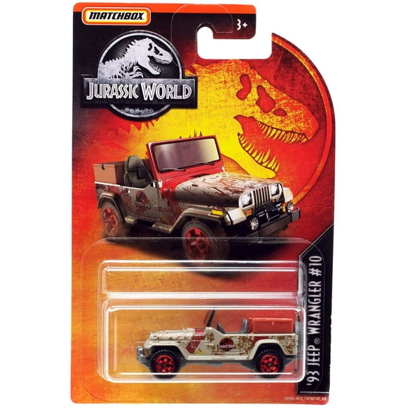 Jurassic World Matchbox '93 Jeep Wranger #10 Diecast Vehicle (Muddy)