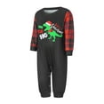 thumbnail image 2 of Michellecmm Christmas Family Pajamas Matching Set, Long Sleeve Dinosaur Print T-shirt with Plaid Pants Sleepwear Loungewear, 2 of 8