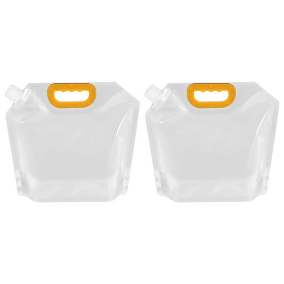 Uxcell 2.5L Collapsible Water Container Bag, Plastic Storage Jug Folding Water Bag, 2Pack Clear