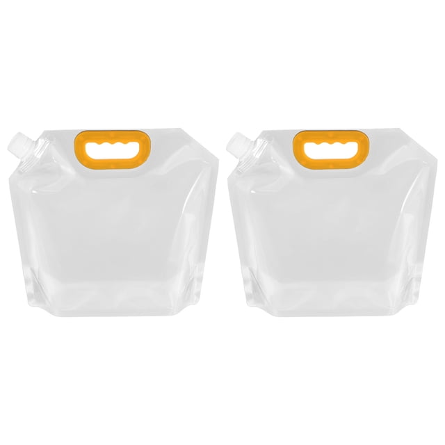 Unique Bargains 2.5L Collapsible Water Container Bag, Plastic Storage Jug Folding Water Bag, 2Pack Clear
