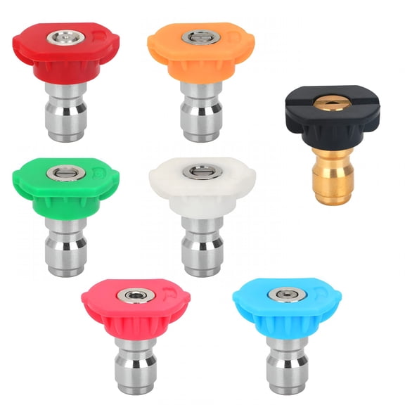 CURYMAY Pressure Washer Tips, Set of 7 Nozzle Tips Multiple Degrees, 1/4 Inch Quick Connect, 2.5 GPM