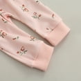 thumbnail image 6 of Newborn Baby Girls Floral Print Knit Sweatshirt Pullover Tops Long Pants Trousers Headband Set, 6 of 7