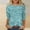 Green, variant on Round Neck T-Shirt for Womens 3/4 Sleeves Shirt Tops Fashionable Relaxed Loose Blouse Hot Pink Size M