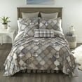 thumbnail image 5 of Donna Sharp Smoky Mountain Ragged Pieced Patchwork Cotton King Quilt, 5 of 7