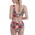 thumbnail image 3 of Picia Rose Flowers Women's High Waisted Bikini Scoop Neck Swimsuit Two Pieces Bathing Suit-Large, 3 of 8