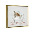 thumbnail image 3 of Stupell Nautical Turtle Bathtub Bathing Animals & Insects Painting Gold Floater Framed Art Print Wall Art, 3 of 6