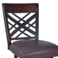 thumbnail image 4 of Armen Living Indoor Storm Barstool in Chrome finish with Walnut wood and Black Faux Leather, 4 of 6