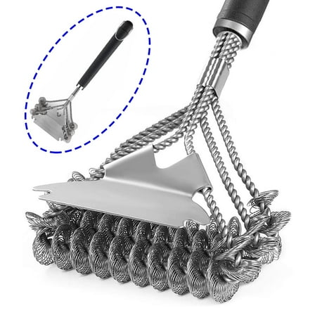 BEEPRINCESS Grill Brush and Scraper Bristle Free – Safe BBQ Brush for Grill – 16.5'' Stainless Grill Grate Cleaner– Gifts for Grill Wizard