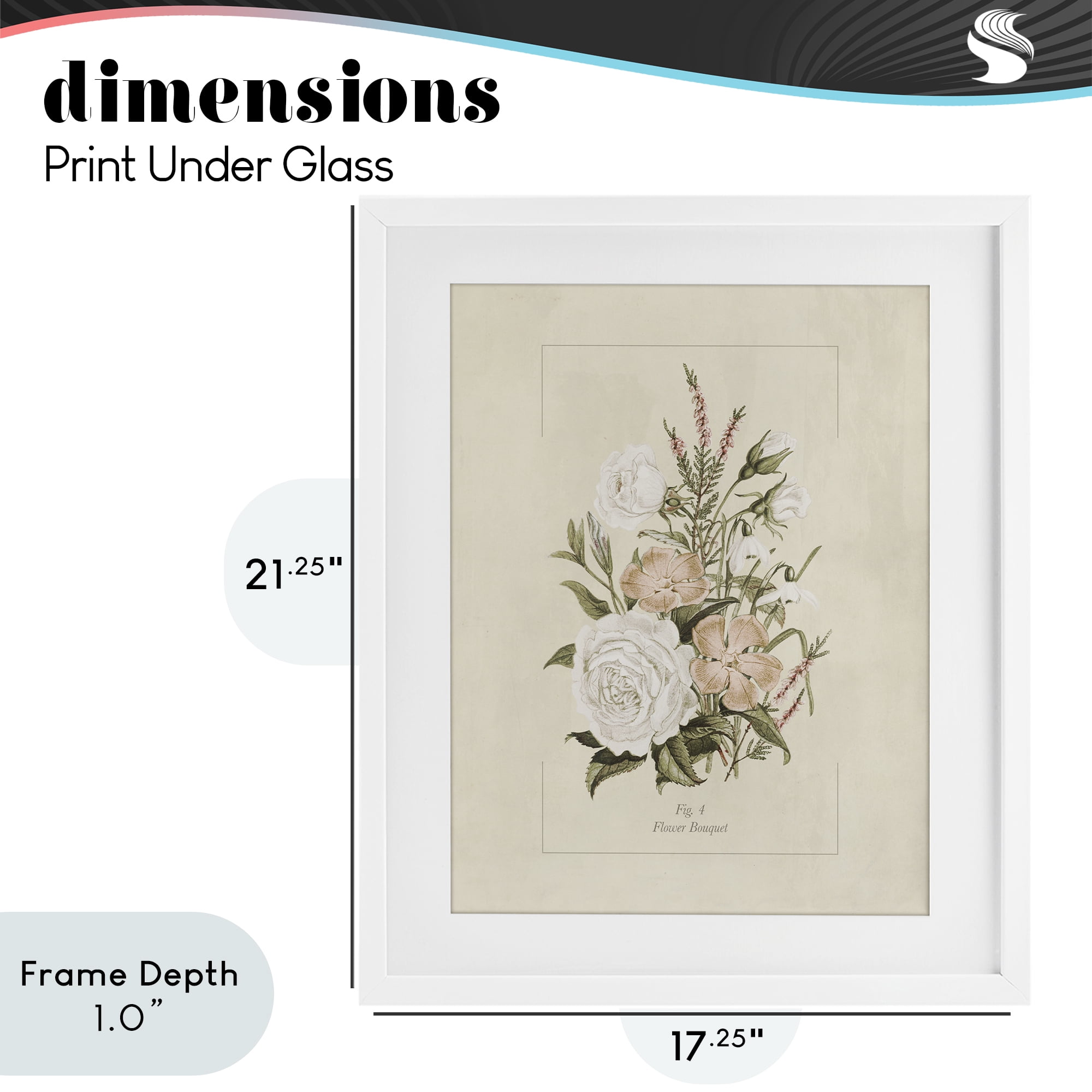 Stupell Industries Neutral & Soft Bouquet Study White Framed Print Under Glass, design by Dan Meneely
