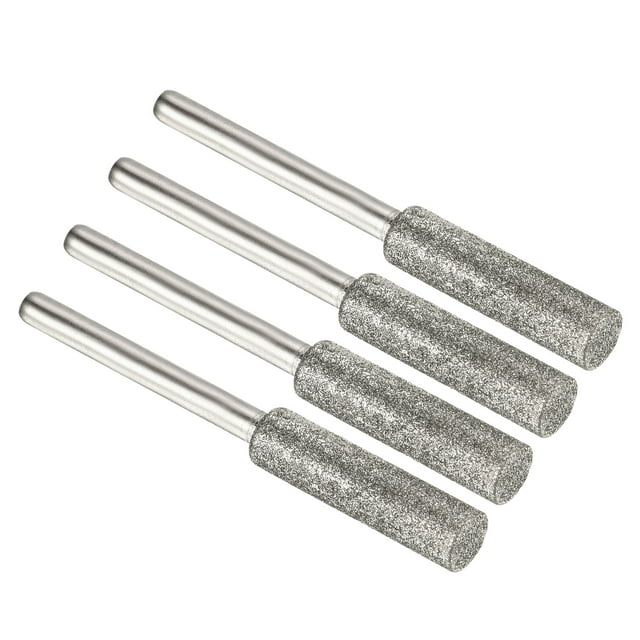 Unique Bargains 7/32 Inch Diamond Chainsaw Sharpener Sharpening Stone Polishing Grinding File Tool, Silver 4 Pack