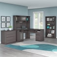 thumbnail image 2 of Bush Furniture Cabot L Shaped Desk 4 Piece Office Suite in Harvest Cherry, 2 of 5