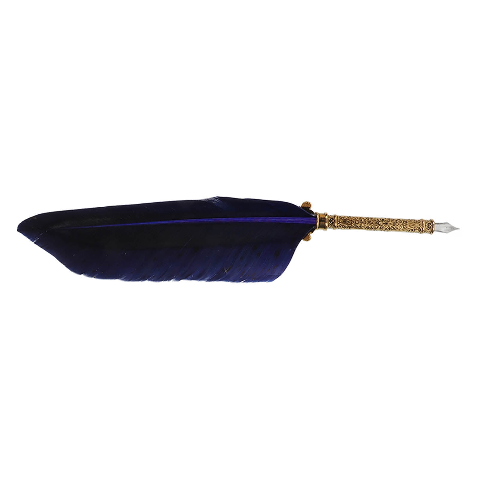 Yajisi Quill Pen Set Exquisite Retro Smoothing Writing Feather Calligraphy Pen Kit with Multiple Replacement Nibs Blue, 11.02 inches / 28.00 cm