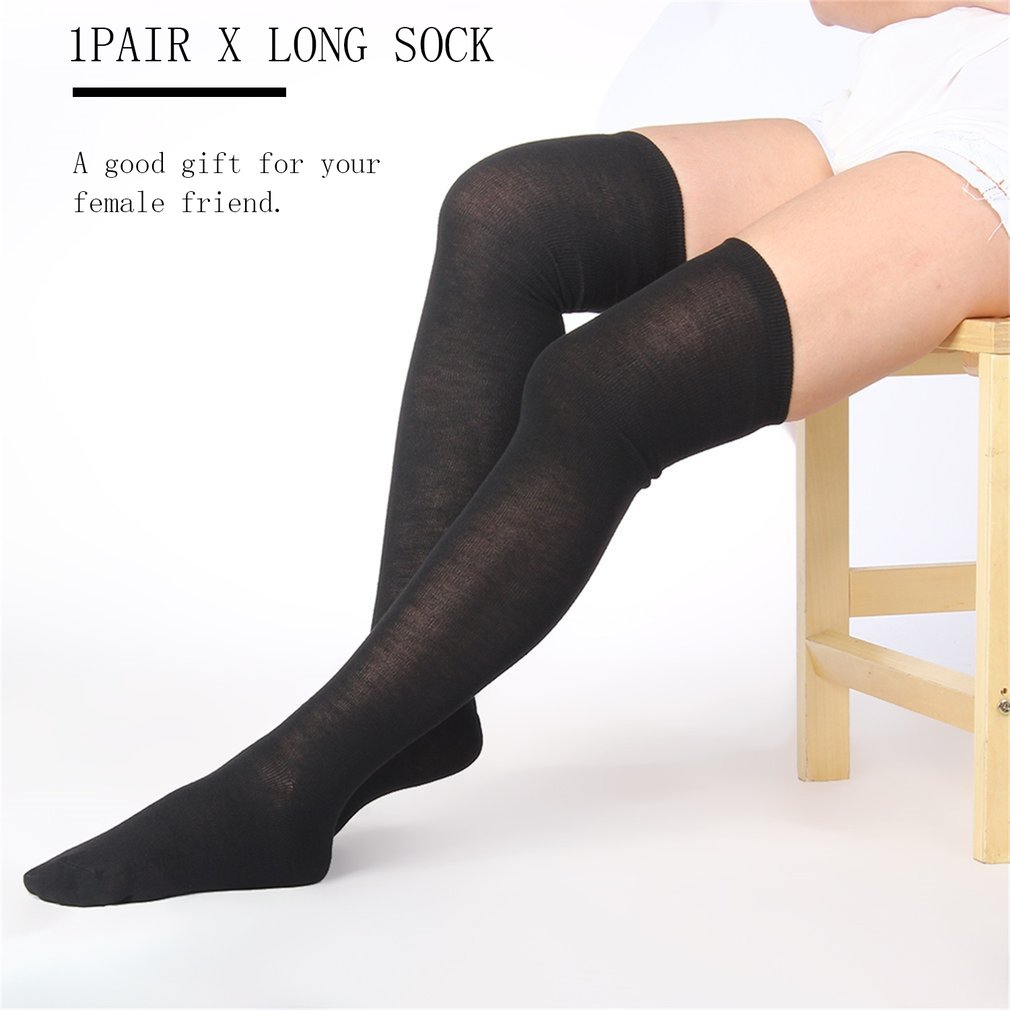 Womem Pure Cotton Long Socks Over Knee 
