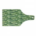 thumbnail image 1 of Palm Leaf Cutting Board, Jungle Rainforest Pattern Hand Drawn Green Foliage, Decorative Tempered Glass Cutting and Serving Board, Wine Bottle Shape, Green Apple Green, by Ambesonne, 1 of 1