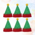 thumbnail image 3 of RomaMX 6 piezas Mini gorros de elfo de Navidad Diseño Sombreros de piruleta Decoraciones Sombreros de embalaje de dulces no tejidos Suministros de Navidad para tienda en casa (estilo aleatorio), 3 of 7