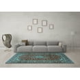 thumbnail image 3 of Ahgly Company Indoor Round Persian Light Blue Traditional Area Rugs, 4' Round, 3 of 4