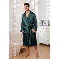thumbnail image 4 of Bata de satén para hombre Vulcanodon ligera verde oscuro S/M, 4 of 6