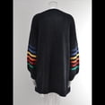 thumbnail image 4 of Cárdigan Abierto para Mujer, Suéter de Punto Holgado con Bloques de Color y Rayas, Abrigo Exterior. Negro XL, 4 of 10