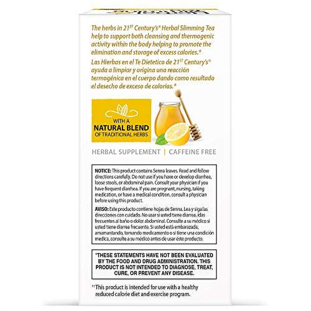 21St Century Herbal Slimming Honey Lemon Tea Bags - 24 Ea, 3 Pack