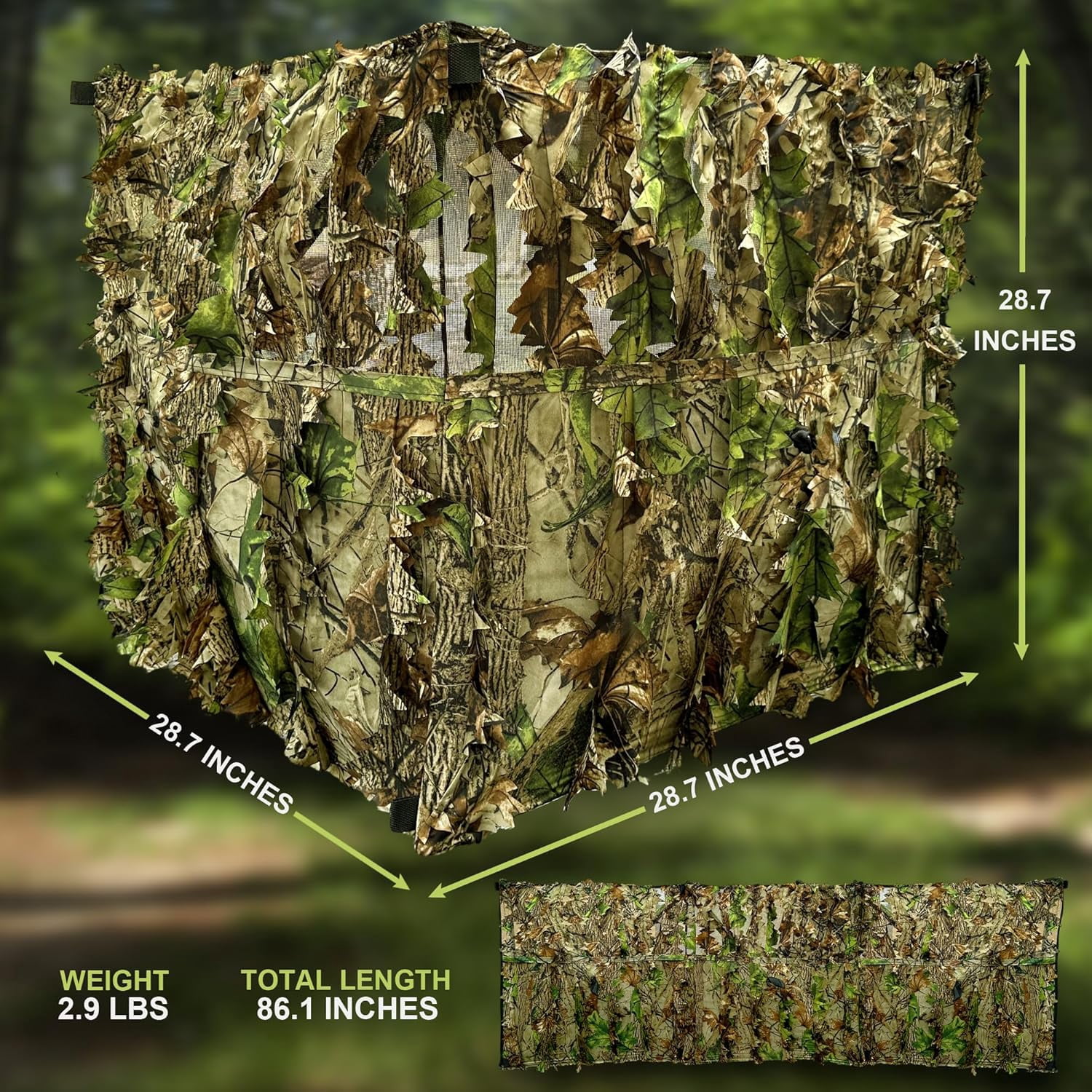 AYIN 3D Leaf Hunting Ground Blind, Portable 3-Panel Stalking Wall