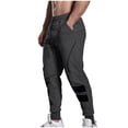thumbnail image 6 of COSFO Full Men's Sweatpants for Men Gray Joggers Taper Athleisure Elastic Waist Drawstring Colorblock Pants for Men, 6 of 7