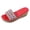 Red, variant on Women's Sparkly Sequin Pearl Platform Wedge Dressy Slip On Sandals Bridal Bling Elegant Platform Chunky Heeled Dress Slides for Bride Wedding Summer White Size 8.5