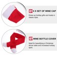 thumbnail image 3 of Juego de 6 fundas para botellas de vino con gorro y bufanda de Navidad, bonitas botellas rojas, decoración de mesa de cena de Nochebuena para el hogar, hotel, fiesta (sombrero, bufanda), 3 of 5