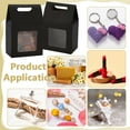 thumbnail image 4 of 24pcs Black Gift Box with Handle Small Goodies Boxes Gable Paper Party Favor Boxes Candy Container with Window for Gift Packaging 3.8x2.3x5.9 Inch, 4 of 8
