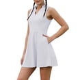 thumbnail image 1 of ZAXARRA Ensemble de Robe de Tennis pour Femmes, Mini Robe Sans Manches avec Shorts Tenue de Golf Athlétique d'Été, 1 of 7