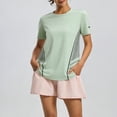 thumbnail image 1 of Uootdi Women's Workout Tops Short Sleeve Mesh Panel Breathable Tops Training Soft Lightweight Gym Tops Gift, 1 of 5