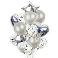 thumbnail image 1 of 14Pcs Five Pointed Star Aluminum Foil Balloon Set Wedding Ceremony and Wedding Room (Silver), 1 of 1