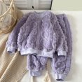 thumbnail image 2 of KAUOD Kids Fuzzy Sweater Pants Set 2 Piece Fleece Thick Warm Pullover Tops Joggers Pants Outfits Boys Winter Padded Clothes, 2 of 4