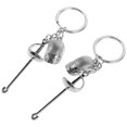thumbnail image 1 of unbranded 2Ud Llavero Colgante De Esgrima En Metal Plateado Para De Bolsos Y Accesorios, 1 of 8